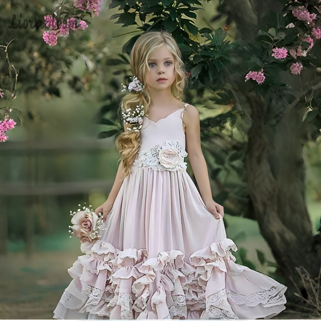 Formal Skirt - Kız Çocukları İçin Halter Yaka Derin