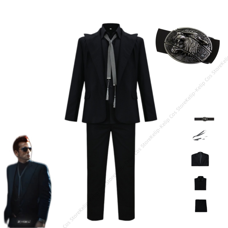 Womens Blazer - GO Crowley Cosplay Kostüm Siyah Slim