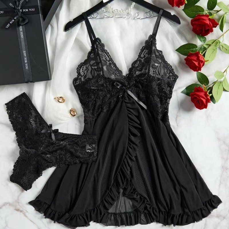 Lace Dress - Seksi Gecelik Kadın Avrupa ve Amerikan