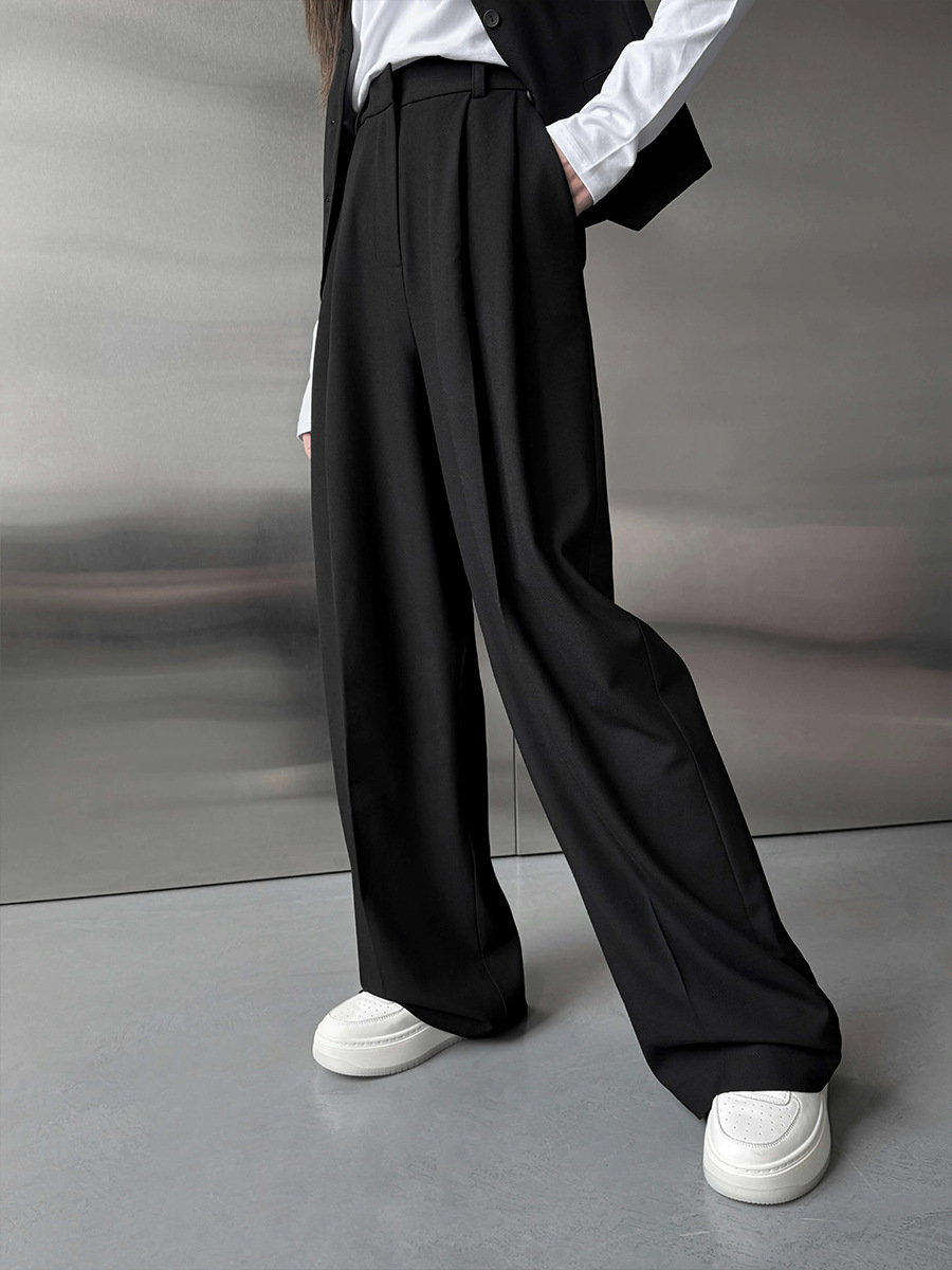 Tailored Trouser Wide - Kadın Takım Pantolon, Geniş Paça, Yüksek