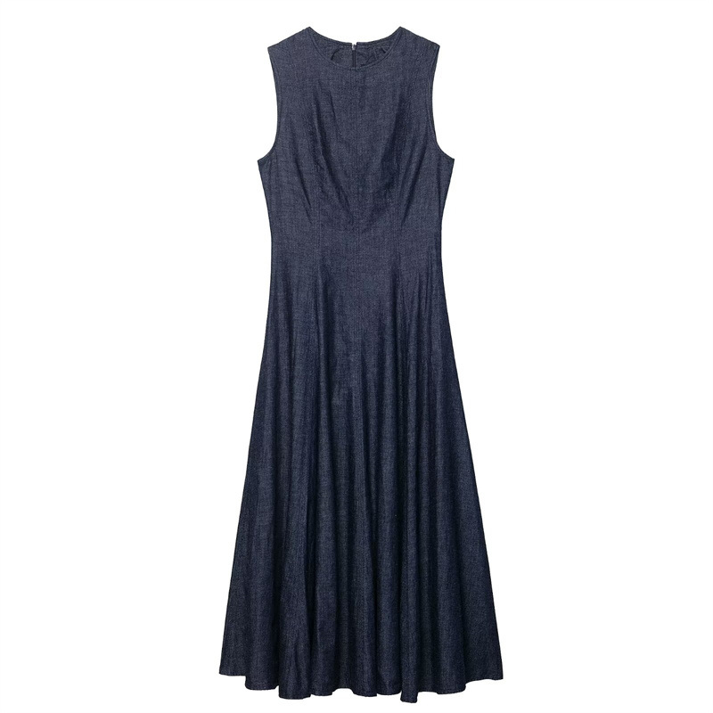 Yeni slim fit moda retro denim - Midi Dress incelemesi ve fiyatı