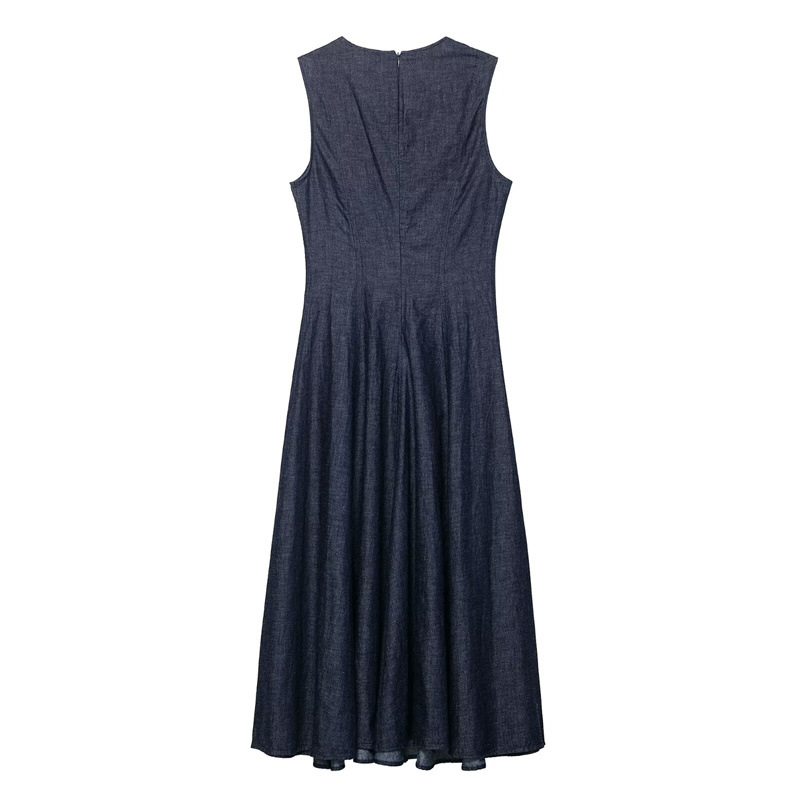 Yeni slim fit moda retro denim - Midi Dress incelemesi ve fiyatı