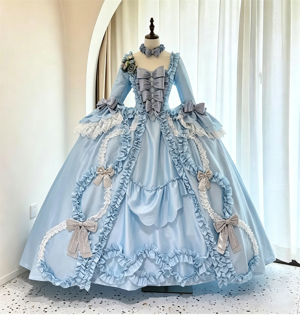 18. Yüzyıl Rokoko Mavi Fransız - Evening Gown incelemesi ve fiyatı