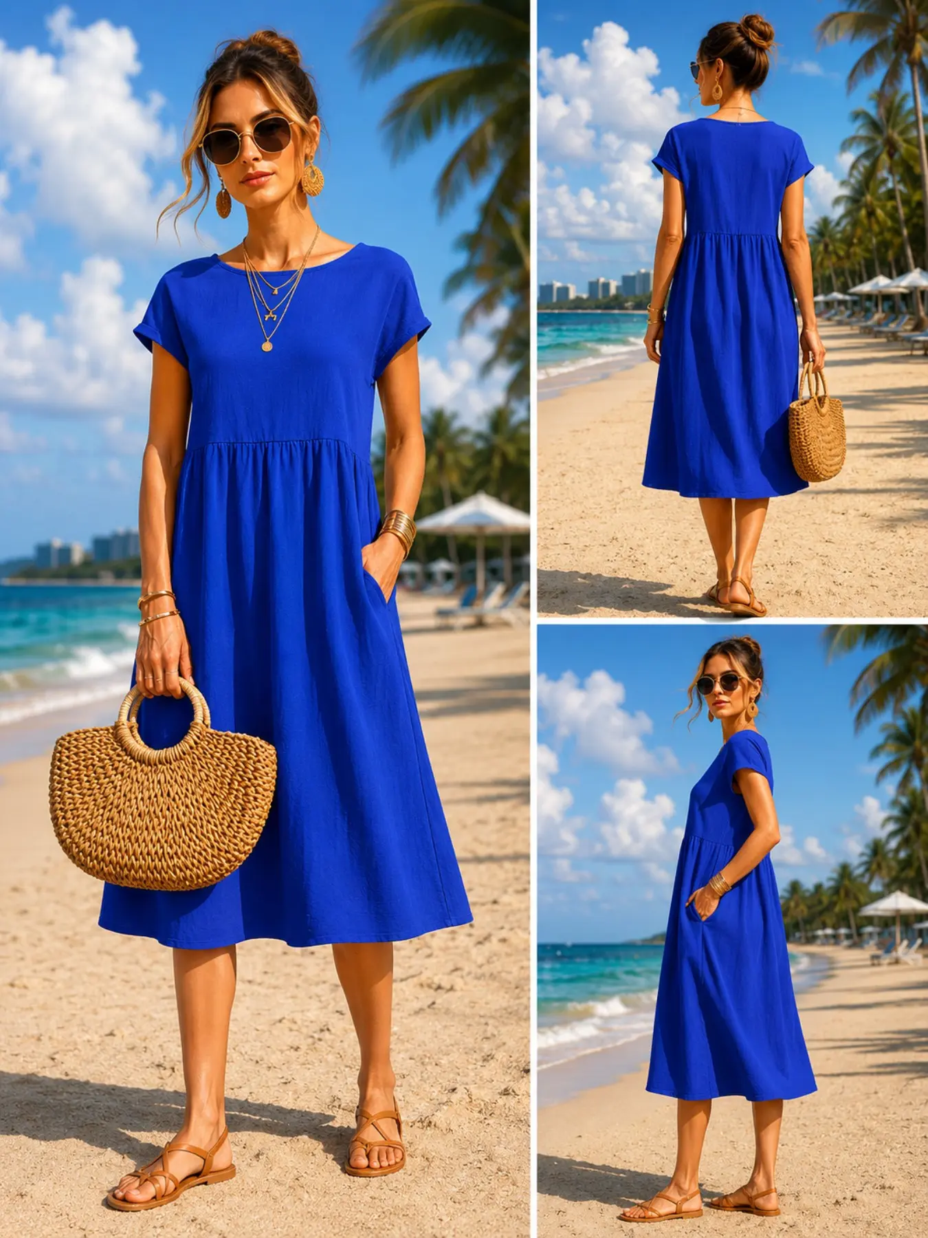 Cepli, Bol Kesim, Kısa Kollu,  - Midi Dress incelemesi ve fiyatı